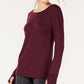Ideology Women's Lattice-Back Long-Sleeve Tunic  Dark Red Size X-Small