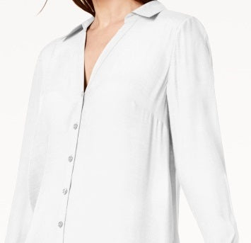 INC International Concepts Women's High Low Tunic White Size X-Small