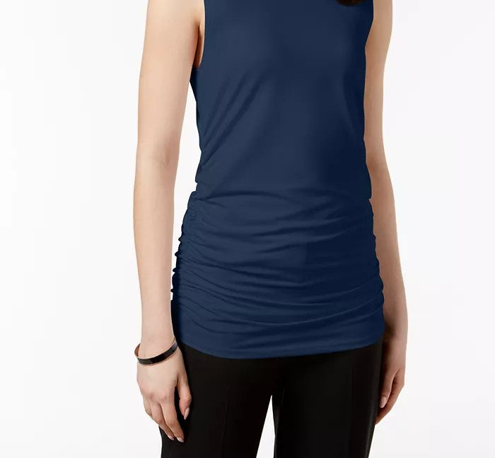 Alfani Women's Ruched Tank Top Dark Blue Size Medium