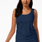 Alfani Women's Scoop Neck Ruched Tank Top  Dark Blue Size Medium