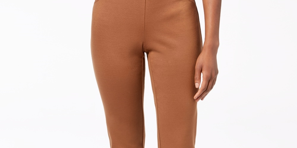 Charter Club Women's Pull On Ponte Knit Pants  Brown  Size 6 Petite