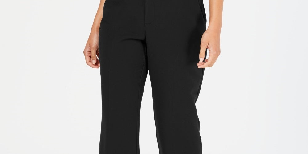 Charter Club Women's Belted Slim It Up Trousers  Black Size 8 Petite