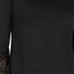 Charter Club Women's Cotton Lace Trim Top Black Size Medium