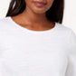 Charter Club Women's Cotton Lace-Trim Top White Size Small