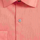 Alfani Men's Coral Pinstripe Collared Classic Fit Dress Shirt Orange Size 16.5x34-35