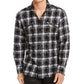 INC International Concepts Men's Frayed Plaid Shirt White Size XX-Large