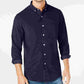 Club Room Men's Corduroy Shirt Dark Blue Size Small
