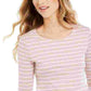 Charter Club Women's Metallic Stripe Top Pink Size XX-Large