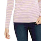 Charter Club Women's Metallic Stripe Top Pink Size XX-Large