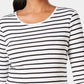 Charter Club Women's Metallic Stripe Top White Size Medium