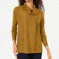 JM Collection Women's Faux-Wrap Cowl-Neck Sweater Gold Size X-Large