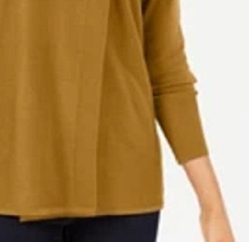 JM Collection Women's Faux-Wrap Cowl-Neck Sweater Gold Size X-Large