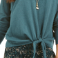 Style & Co Women's Tie Front Sweater Green Size Petite Petite