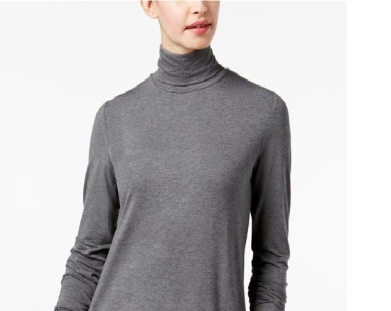 Maison Jules Women's Turtleneck Top Grey Size Large