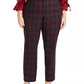 Charter Club Women's Plaid Slim Leg Pants Blue Size 26W