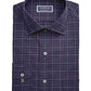 Club Room Men's Navy Windowpane Plaid Collared Classic Fit Dress Shirt Dark Blue Size 17- 32X33