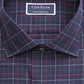 Club Room Men's Navy Check Collared Classic Fit Wrinkle Resistant Dress Shirt Blue Size 17.5X32-33