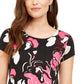 Alfani Women's Printed T-Shirt Wine Size Small