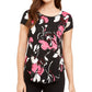 Alfani Women's Printed T Shirt Red- Size X-Large