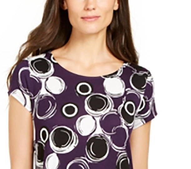 Alfani Women's Printed T-Shirt Purple Size XX-Large