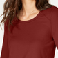 INC International Concepts Women's Ribbed Long-Sleeve T-Shirt Red Size Small