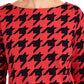 Charter Club Women's Houndstooth 3/4 Sleeve Top Red Size Large