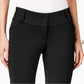 Alfani Women's Faux Leather Trim Wide Leg Trousers Black Size 24X4.5