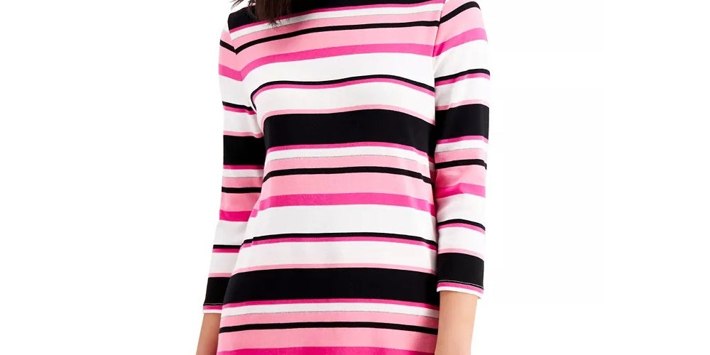 Charter Club Women's Pima Cotton Button Shoulder Stripe Top White Size XX-Large