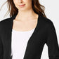 Maison Jules Women's Long Open-Front Jersey Cardigan Sweater Black Size Small