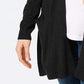 Maison Jules Women's Long Open-Front Jersey Cardigan Sweater Black Size Small