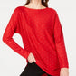 INC International Concepts Women's Embellished Shirttail Sweater Dark Red Size X-Large