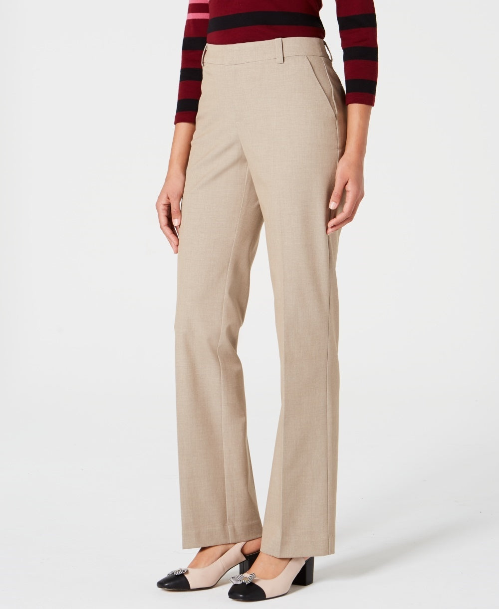 Charter Club Women's Petite Solid Trousers Beige Size 2 P