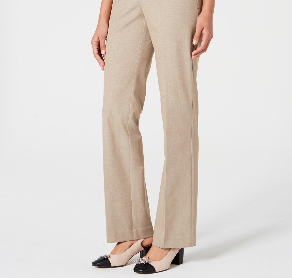 Charter Club Women's Petite Solid Trousers Beige Size 2 P