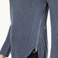 INC International Concepts Women's Waffle Knit Side Zip Tunic Sweater Gray Size Petite Small