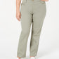 Charter Club Women's Plus Twill Lexington Pants Green Size 14W