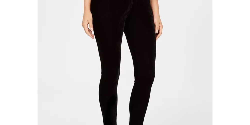 JM Collection Women's Velvet Leggings Blue Size Petite Small