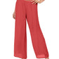 JM Collection Women's Metallic-Detail Wide-Leg Gauze Pants Orange Size Large