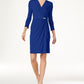 Charter Club Women's Petite Faux-Wrap Dress  Blue Size Petite X-Large