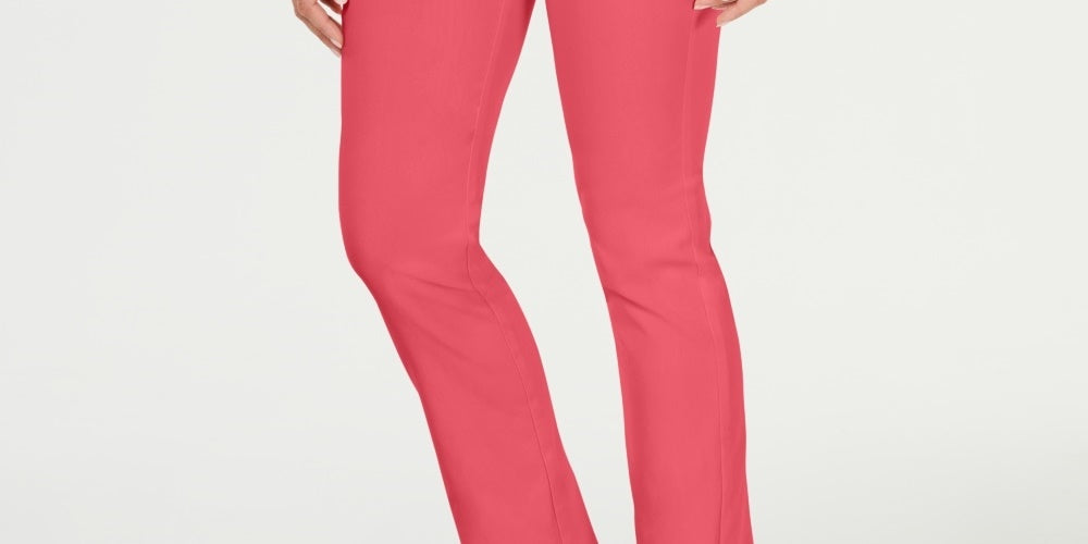 Charter Club Women's Cambridge Skinny Pull-On Tummy-Control Pants Coral Size 8