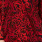 INC International Concepts Women's Blouse Surplice Scroll Print Sheer Illusion Red Size 0X
