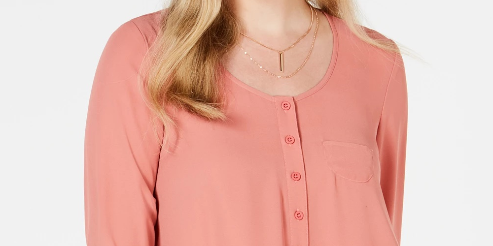 Style & Co Women's High Low Swing Top Orange Size Small