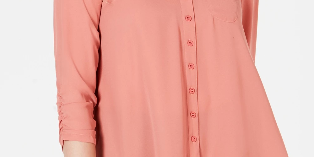 Style & Co Women's High Low Swing Top Orange Size Small