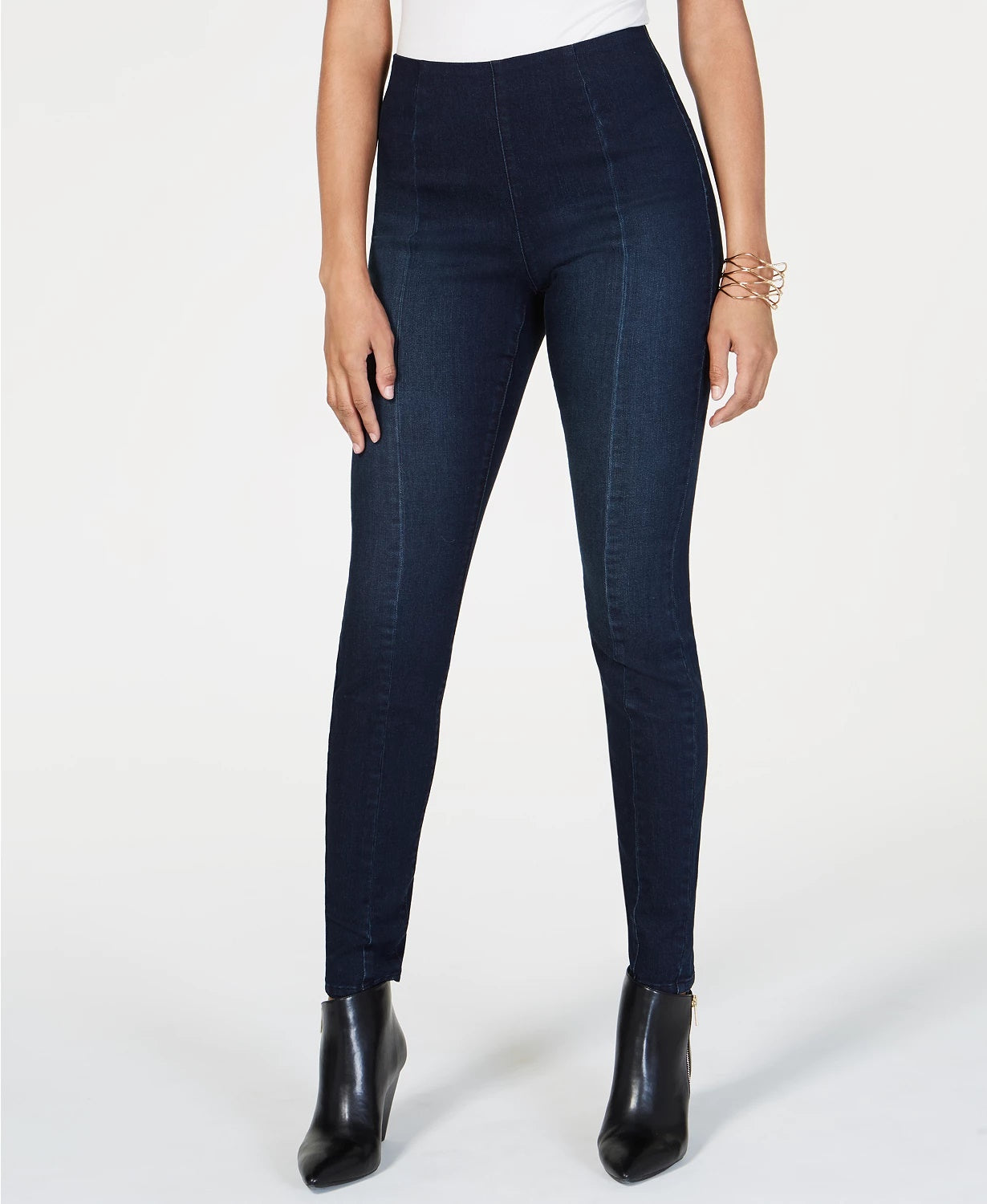INC International Concepts Women's Petite Pull-On Skinny Jeans Blue Size 10 P