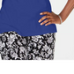 Karen Scott Women's Cotton Lace Up Neck Top Blue Size Medium
