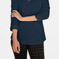 Charter Club Women's Petite Supima Cotton Split-Neck Top Blue Size 44