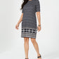 Karen Scott Women's Printed Shift Dress Black Size Petite XL