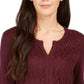 Style & Co Women's Lace-Front Draped Top  Med Purple Size XX-Large