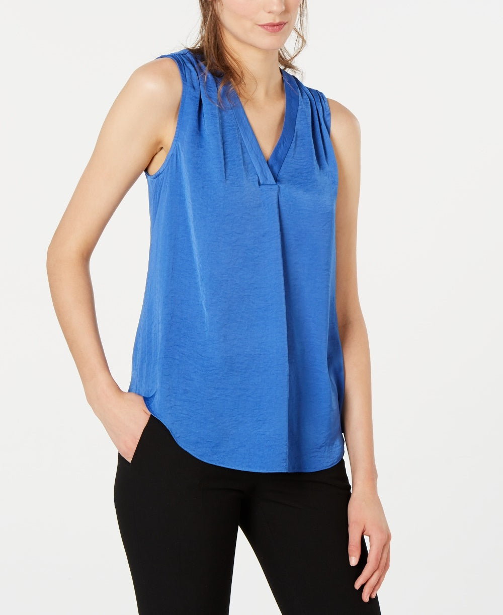 Alfani Women's V Neck Tank Top Blue Size Petite Small-Medium