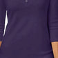 Karen Scott Women's Petite Cotton Henley Shirt Purple Size Petite Large