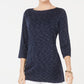 Karen Scott Women's Boat Neck Space Dyed Top  Black Size X-Large